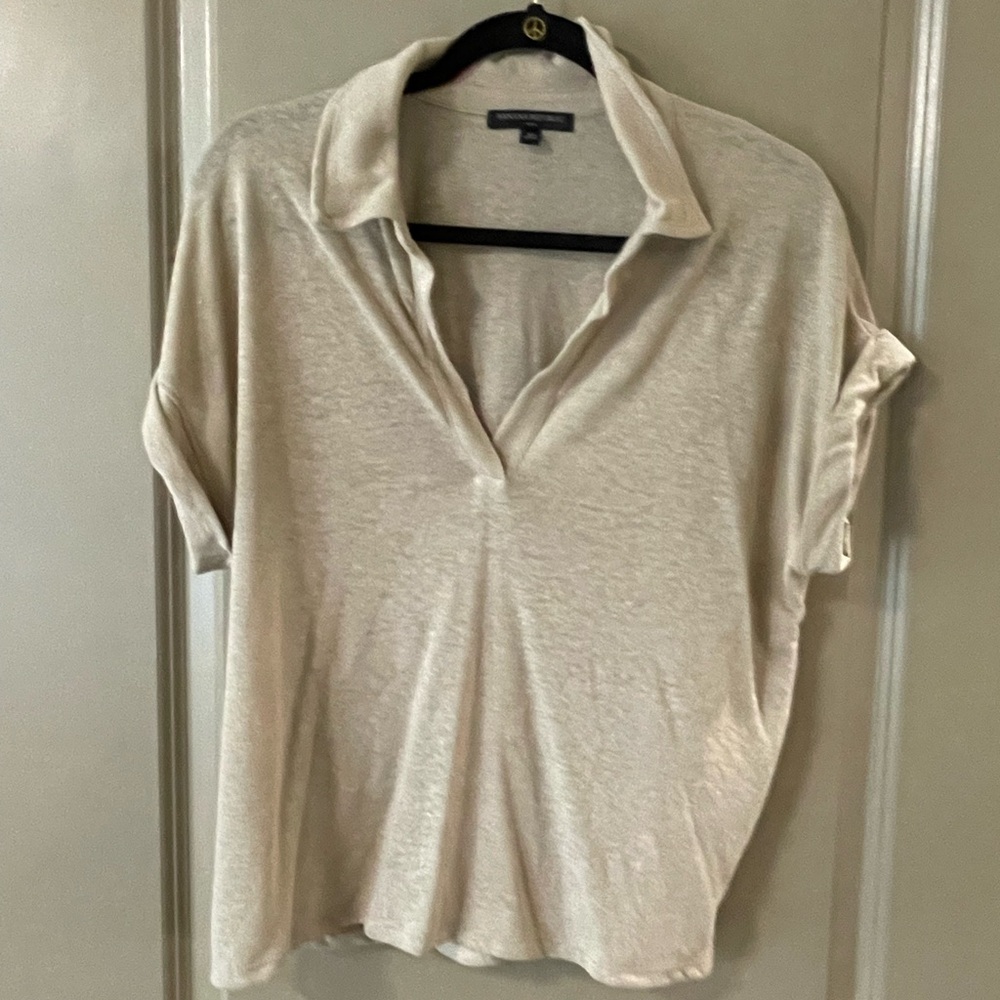 Banana Republic Tan Oversized Polo Button Down